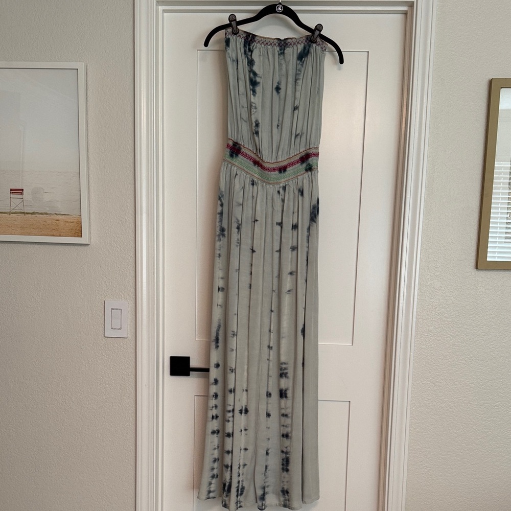 Gypsy 05 Strapless Tie-Dye Maxi Dress in Blue